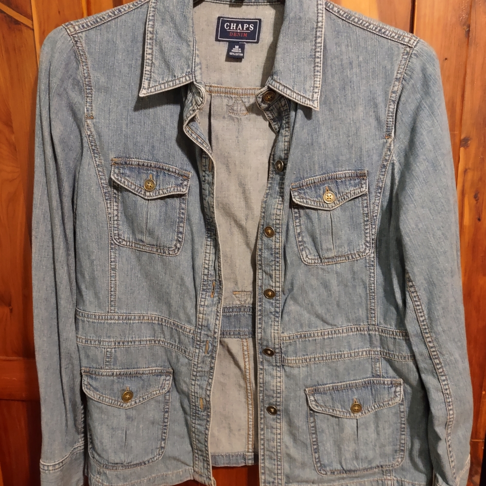 Chaps Light Blue Denim Jacket for Women